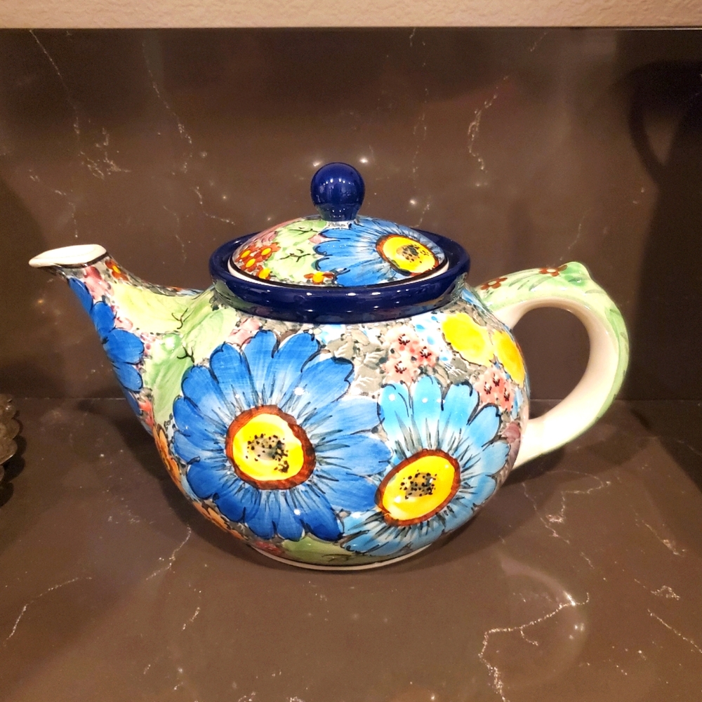 Unikat Ceramic Boleslawiec Artistic Teapot.